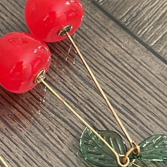 Red Cherry and Strawberry Earrings Set - Picture 9 of 14